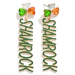 Wholesale rhinestone Shamrock Clover Drop Earrings L