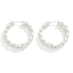 Metal Chain Link Hinge Hoop Earrings

- Approximately 1" D