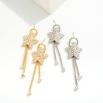 Wholesale rhinestone Pave Star Post Drop Bolo Earrings Metal Mesh Chain Link Tas