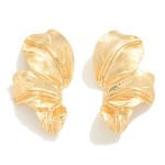 Wholesale metal Leaves Post Drop Earrings L