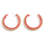 Over Sized Hoop Earring With Raffia Wrapped Rhinestones

- Approximately 2" D 