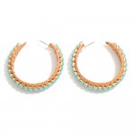 Wholesale sized Hoop Earring Raffia Wrapped Rhinestones D