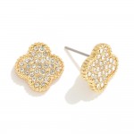 Wholesale pave Studded Clover Stud Earring L