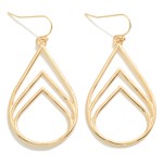 Metal Chevron Teardrop Earrings

- Approximately 2" L