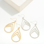 Metal Chevron Teardrop Earrings

- Approximately 2" L