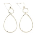 Wholesale plated Brass Linked Teardrop Hoop Drop Earrings Plated Brass L