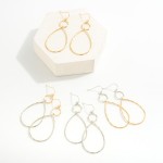Wholesale plated Brass Linked Teardrop Hoop Drop Earrings Plated Brass L