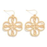 Wholesale metal Filigree Flower Drop Earrings L