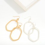 Wholesale metal Diamond Dimpled Drop Earring L