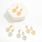 Wholesale linked Metal Rose Drop Earrings L