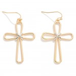 Wholesale polished Metal Cross Drop Earring L