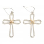 Wholesale polished Metal Cross Drop Earring L