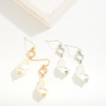 Wholesale clover Drop Earring Pearl Dangle L