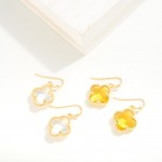 Wholesale glass Crystal Clover Drop Earrings L