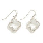 Glass Crystal Clover Drop Earrings

- Approximately 1" L