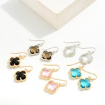 Wholesale glass Crystal Clover Drop Earrings L