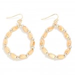 Polished Metal Tone Beaded Drop Earring

- Approximately 2" L
