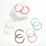 Wholesale seed beaded Hoop Earrings D