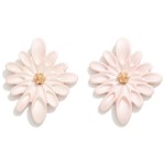 Coated Flower Post Drop Earrings

- Approximately 1.25" L