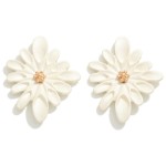 Coated Flower Post Drop Earrings

- Approximately 1.25" L