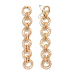 Metal Hoop Chain Link Tassel Earrings

- Approximately 3" L