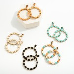 Wholesale wood Teardrop Rhinestone Hoop Drop Earrings L