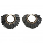 Metallic Sequin Fringe Hoop Statement Earrings

- Approximately 2.5" L

