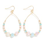 Wholesale metal Wire Teardrop Earrings Faceted Beads L