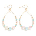 Wholesale metal Wire Teardrop Earrings Faceted Beads L