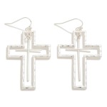 Wholesale hammered Metal Cross Cross Dangle Charm Drop Earrings L