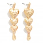 Wholesale hammered Waterfall Heart Drop Earring L