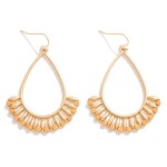 Wholesale metal Teardrop Drop Earrings Wood Stud Details L