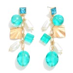 Wholesale statement Linked Glass Crystal Pearl Drop Earrings L