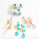 Statement Linked Glass Crystal and Pearl Drop Earrings

- Approximately 3.5" L