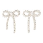 Wholesale brass Rhinestone Bow Drop Earring L Hypoallergenic Brass Post