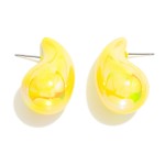 Pearlescent Teardrop Post Drop Earrings

- Approximately 1.25" L