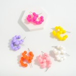 Wholesale matte Bubble Bead Huggie Hoop L