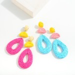 Geometric Raffia Drop Earring

- Approximately 3" L