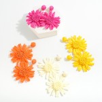 Wholesale raffia Flower Drop Earring L
