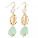 Linked Cowrie Shell & Bead Drop Earrings 

- Approximately 2.75" L