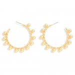 Studded Twisted Metal Hoop Earrings 

- Approximately 1.25" D