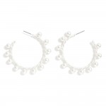 Studded Twisted Metal Hoop Earrings 

- Approximately 1.25" D