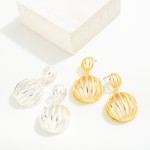 Wholesale linked Metal Hollow Wire Frame Semi Circle Drop Earrings L