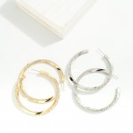 Wholesale twisted Metal Hoop Earrings Rhinestone Details D