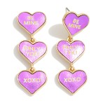 Leather Printed Waterfall Sweetheart Heart Drop Earrings

- Approximately 1.5" L 