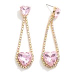 Wholesale rhinestone Glass Crystal Hearts Loop Drop Earrings L