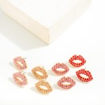 Wholesale rhinestone Studded Lip Stud Earrings L