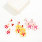 Wholesale resin Teddy Bear Valentines Drop Earring L