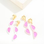 Reflective Glitter Acetate Cat Eye Sunglasses Drop Earrings With Metal Heart Stud Posts

- Approximately 2.25" L