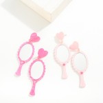 Wholesale reflective Acetate Hand Mirror Heart Drop Earrings L